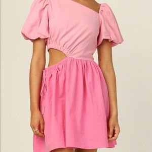 Adalyn pink dual tone cut out mini dress
